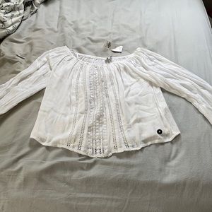 hollister off the shoulder white blouse